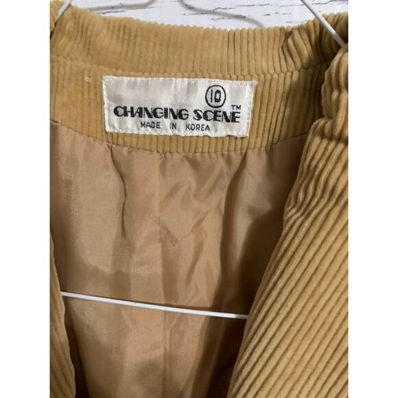 Changing scene tan corded vintage Blazer sz 10 - 36 chest boho - Picture 2 of 7